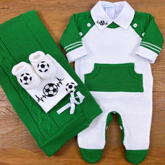 Macacão - Vitor - Branco e Verde Bananal
