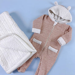 Macacão para Bebê - Cotton Fleece - Ursinho - Terracota