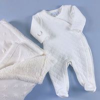 Macacão Kimono para Bebê - Cotton Touch - Off White