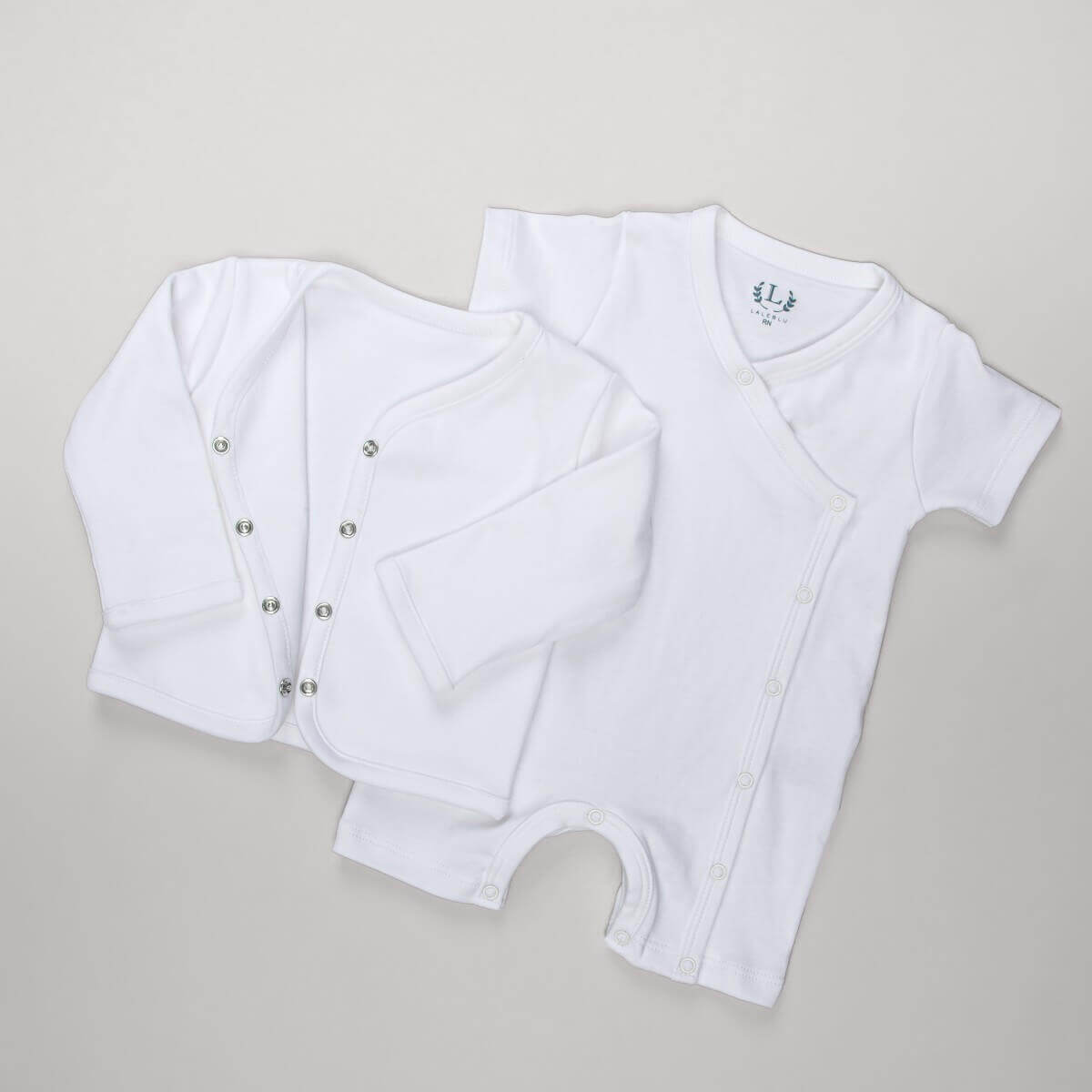 Macacão Curto para Bebê em Algodão Pima - Branco