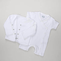 Macacão Curto para Bebê em Algodão Pima - Branco