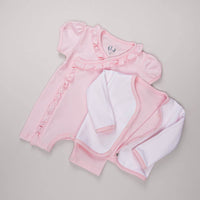 Macacão Curto para Bebê em Algodão Pima - Rosa