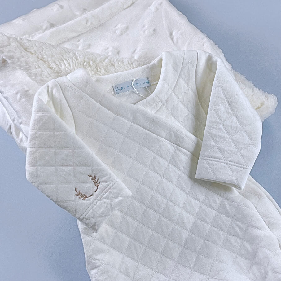 Macacão Kimono para Bebê - Cotton Touch - Off White