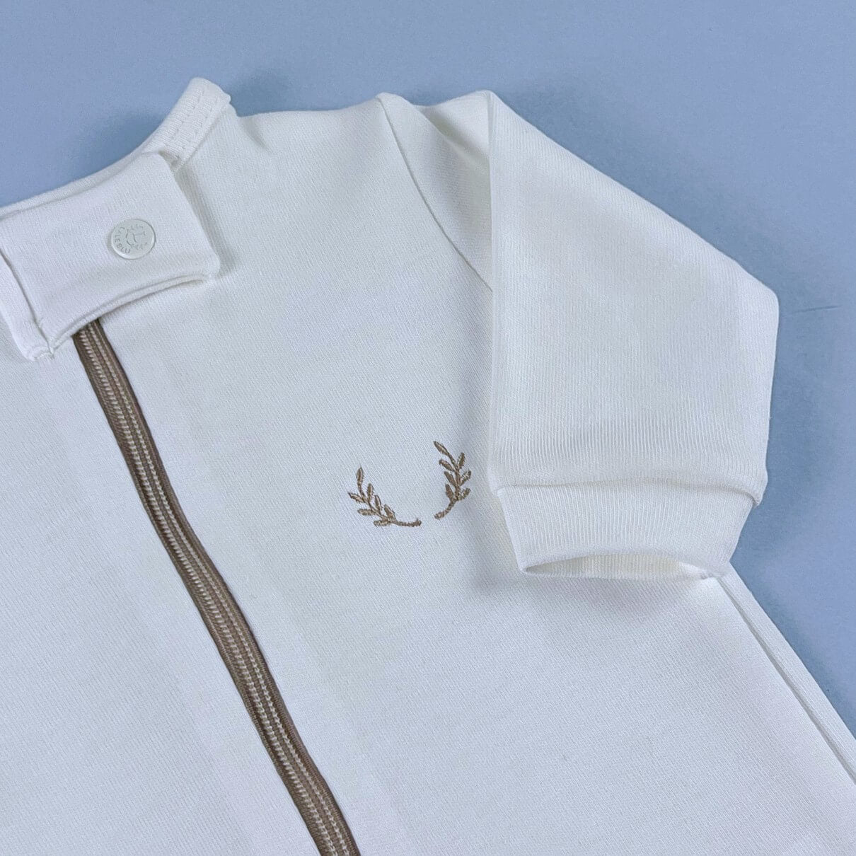 Macacão Zíper Liso - Algodão Egípcio - Off White