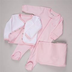 Macacão Zíper pra Bebê - Algodão Pima - Rosa
