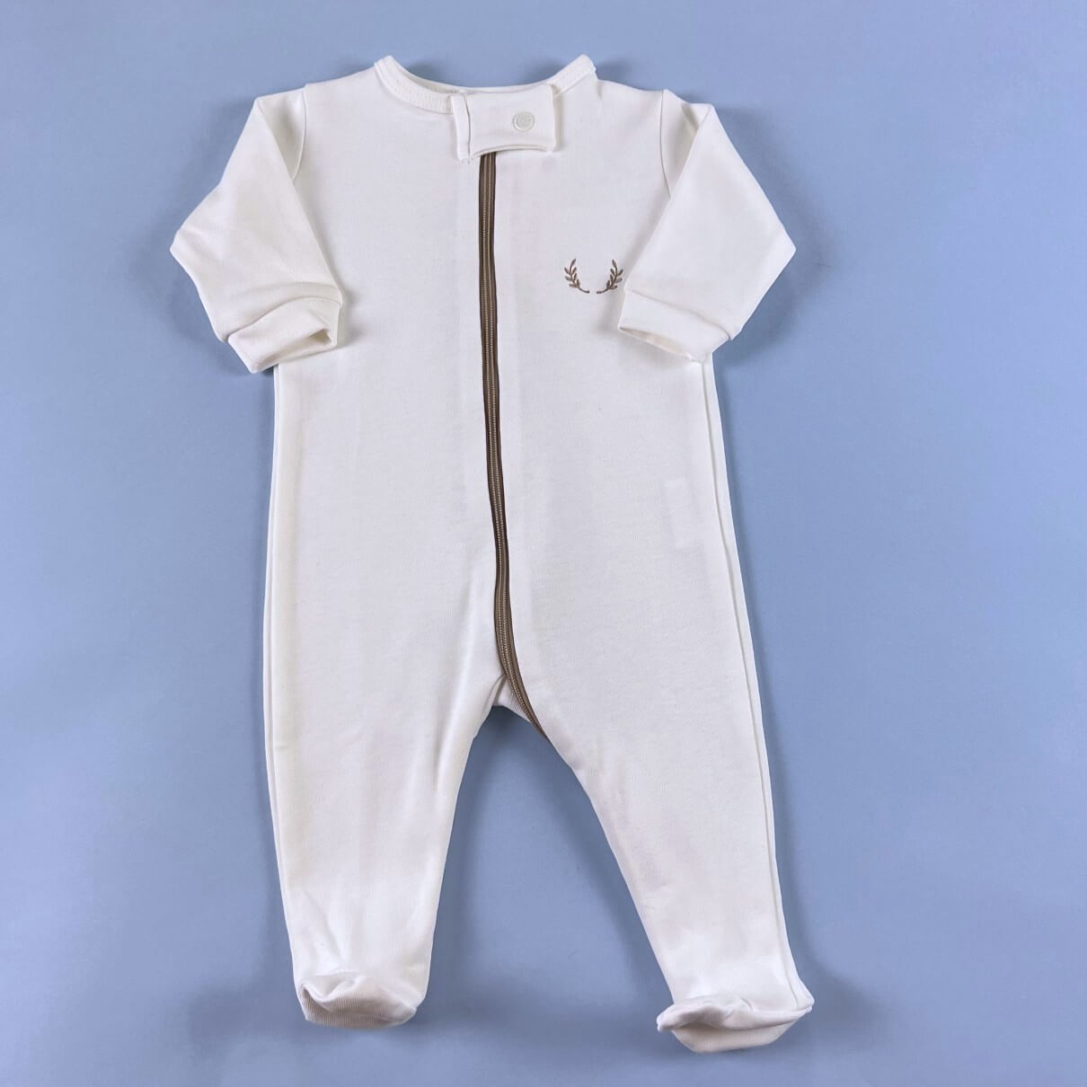 Macacão Zíper Liso - Algodão Egípcio - Off White