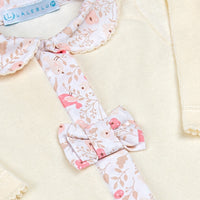 Macacão para Bebê Laço - Plush - Bege e Rosa