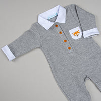 Macacão para Bebê Tricotil - Fox - Mescla