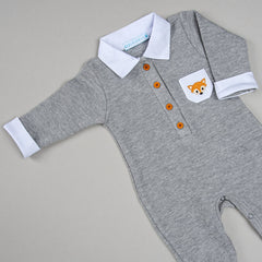 Macacão para Bebê Tricotil - Fox - Mescla