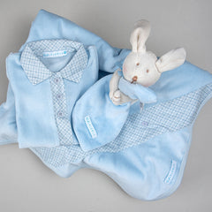 Macacão e Manta para Bebê Gustavo - Plush - Azul