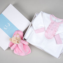 Macacão para Bebê em Algodão Pima Matelassê - Rosa
