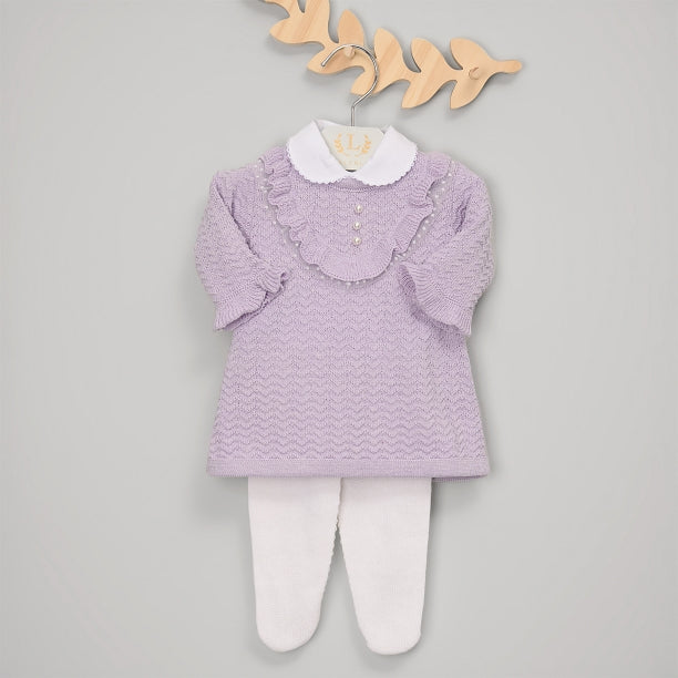 Vestido e Calça - Virgínia - Lavanda com Pérolas e Cristais