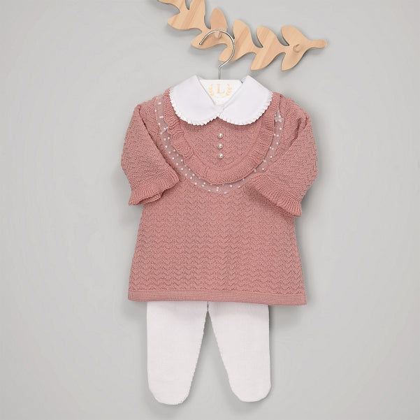 Vestido e Calça - Virgínia - Rosê com Pérolas e Cristais