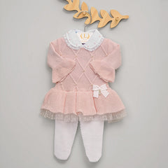 Vestido e Calça - Alicia - Rosa Pastel com Pérolas Swarovski