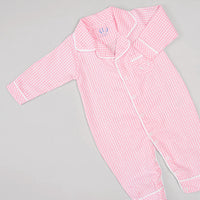 Macacão Pijama para Bebê - Xadrez Rosa