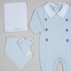 Macacão para Bebê Tricotil Jorge - Azul