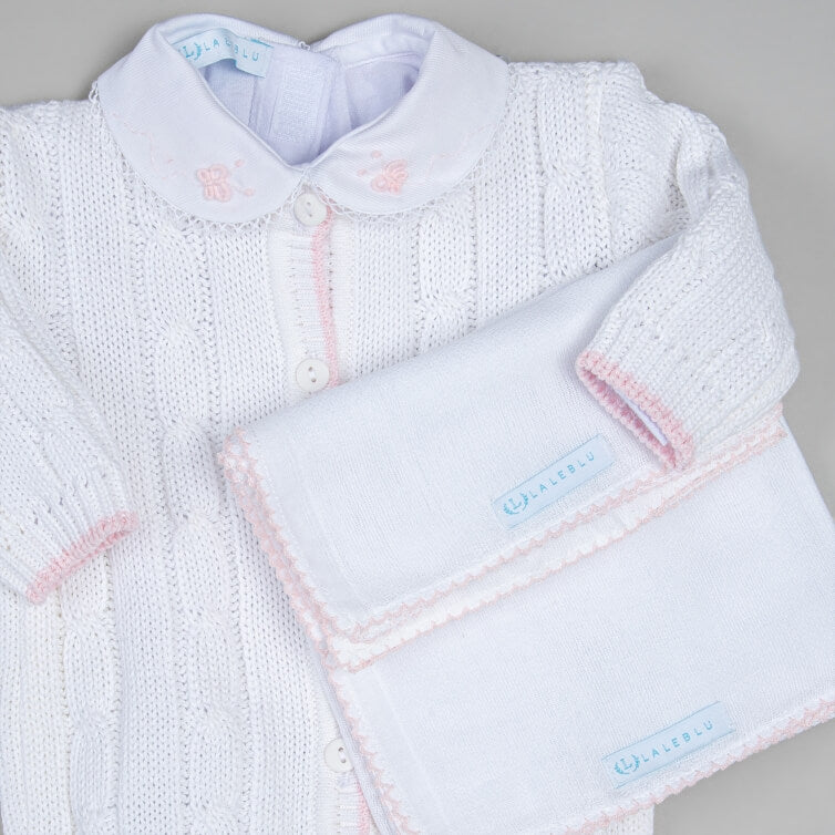 Macacão para Bebê - Classic - Branco e Rosa
