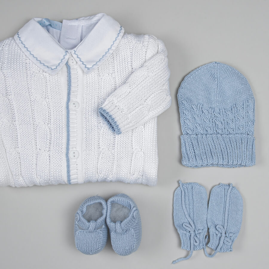 Macacão para Bebê - Classic - Branco e Blue Sky