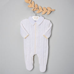 Macacão para Bebê - Classic - Branco e Amarelo Pó