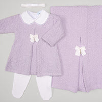 Vestido,  Calça e Manta - Ester - Lavanda com Pérolas e Cristais