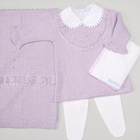 Vestido,  Calça e Manta - Virgínia - Lavanda com Pérolas e Cristais
