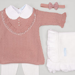 Vestido e Calça - Virgínia - Rosê com Pérolas e Cristais