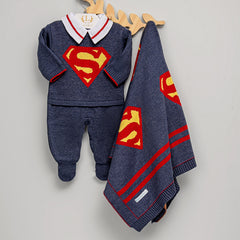 Macacão e Manta - SuperMan - Índigo