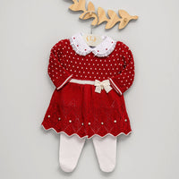 Vestido e Calça - Casinha - Red com Pérolas e Cristais Swarovski