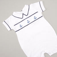 Macacão Curto para Bebê em Algodão Pima - Âncora