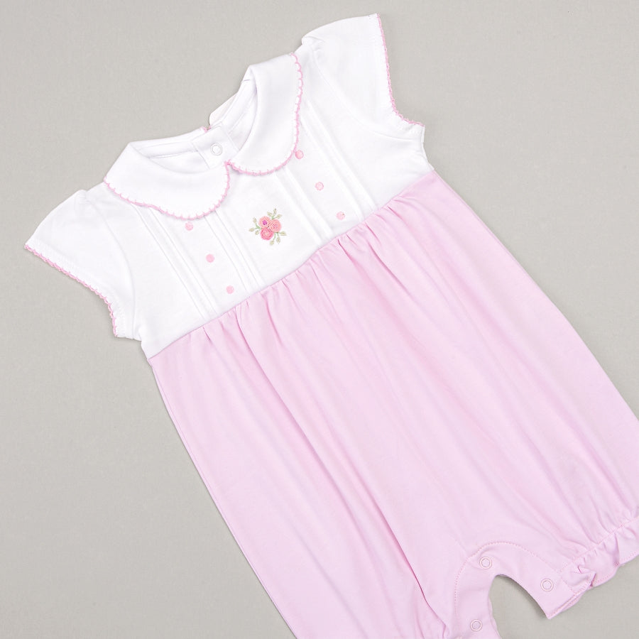 Macacão Curto para Bebê em Algodão Pima -  Picueta Florzinhas