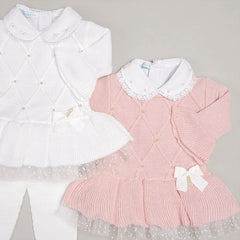 Vestido e Calça - Alicia - Rosa Pastel com Pérolas Swarovski