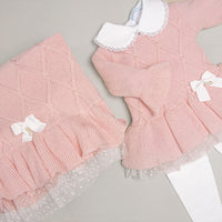 Vestido, Calça e Manta - Alicia - Rosa Pastel com Pérolas Swarovski