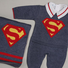 Macacão e Manta - SuperMan - Índigo
