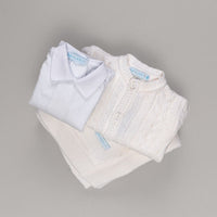 Body com Gola - Branco Liso com Punho