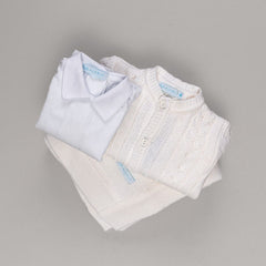 Body com Gola - Branco Liso com Punho