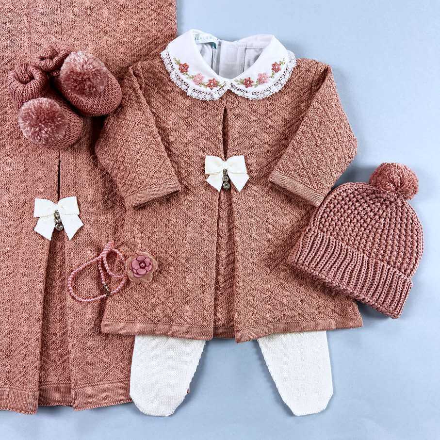 Vestido,  Calça e Manta - Ester - Rosê com Pérolas e Cristais