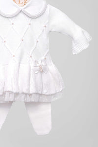 Vestido, Calça e Manta - Alicia - Branco com Pérolas Swarovski