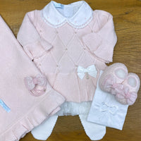 Vestido e Calça - Alicia - Rosa Pastel com Pérolas Swarovski